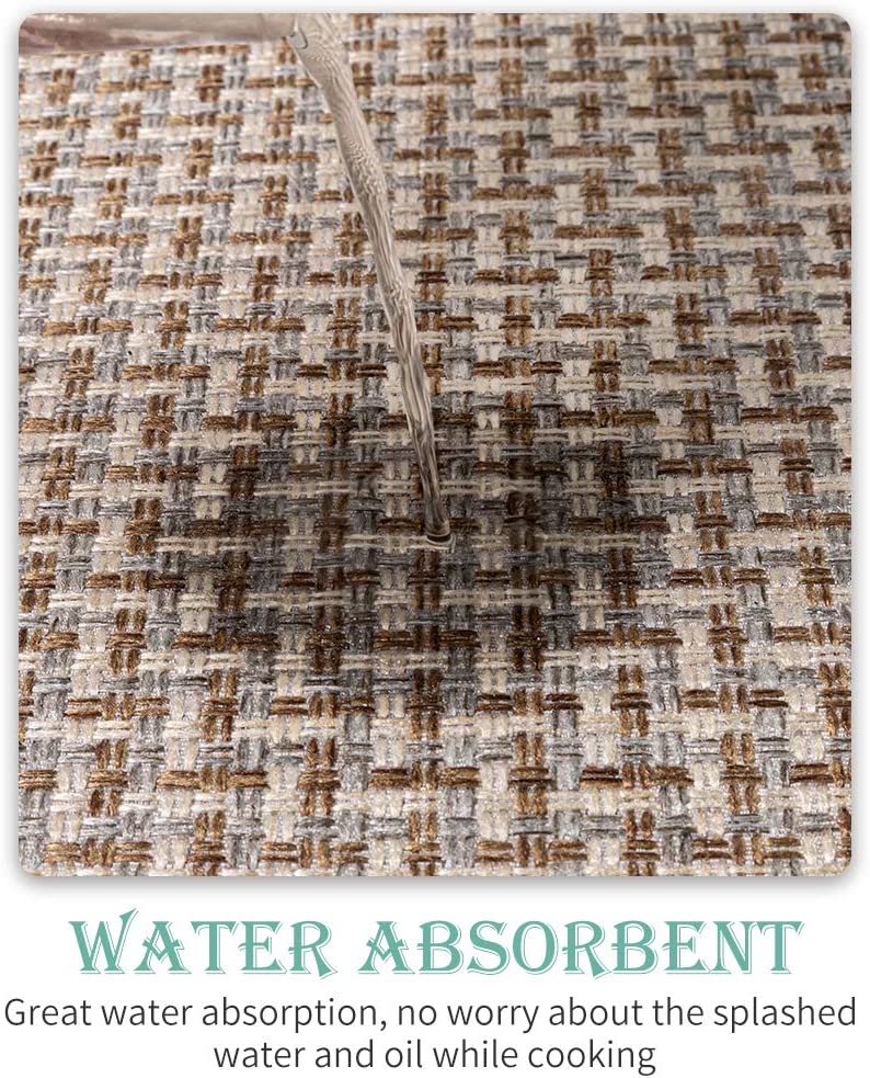 Kitchen Rugs and Mats Non Skid Washable, Absorbent Rug , 2 PCS Set 20"x32"+20"x48"