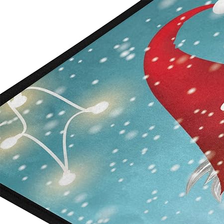 Christmas Gnome  Non-Slip Bath Rug Runner Doormats, 39x20 Inches