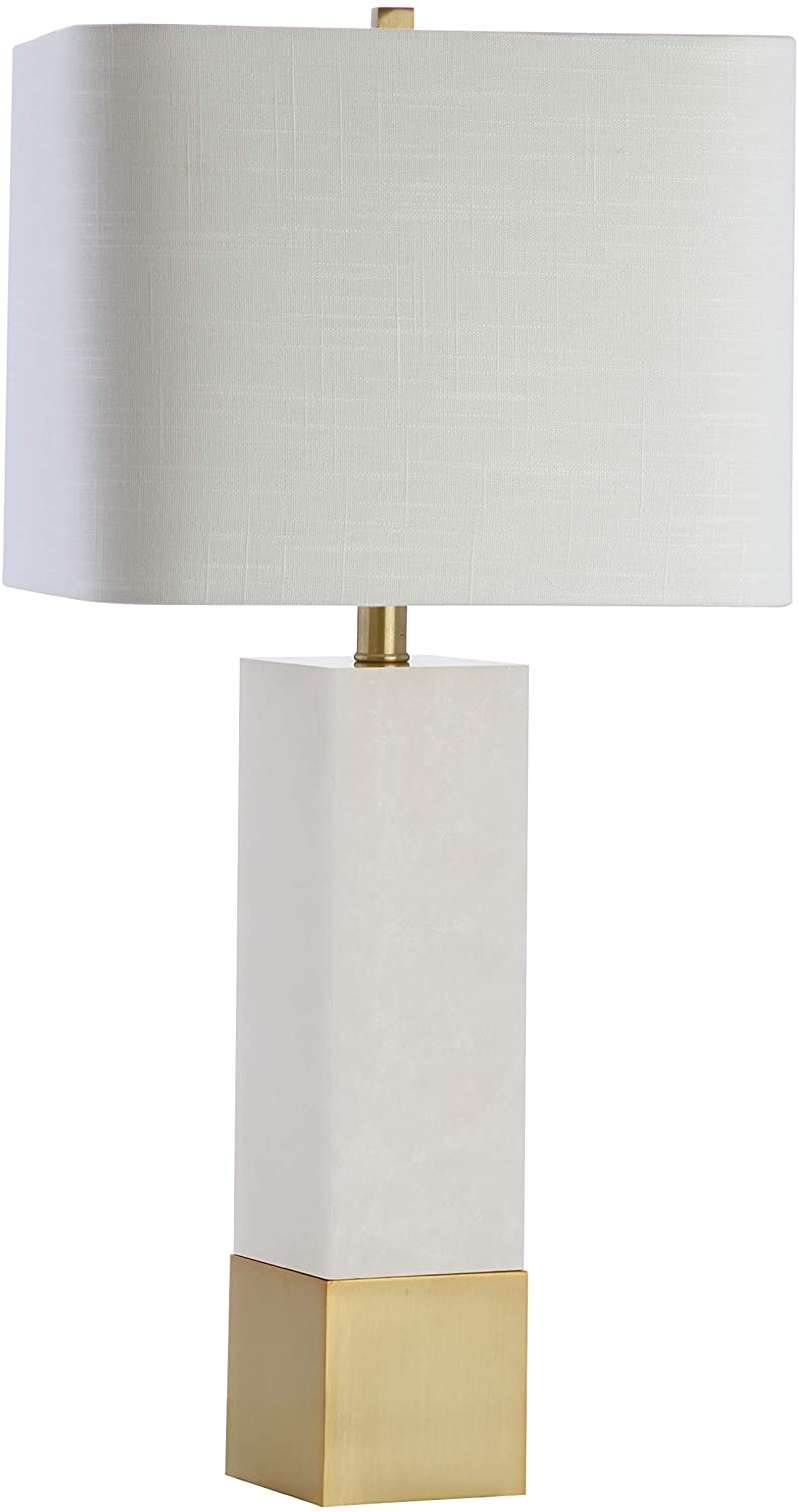 Jeffrey 29" Metal/Marble LED Lamp  Gold/White