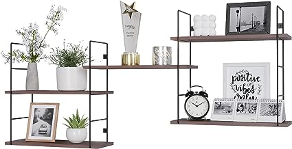 5 Pcs Wall MountedFloating Shelves with Metal Frame