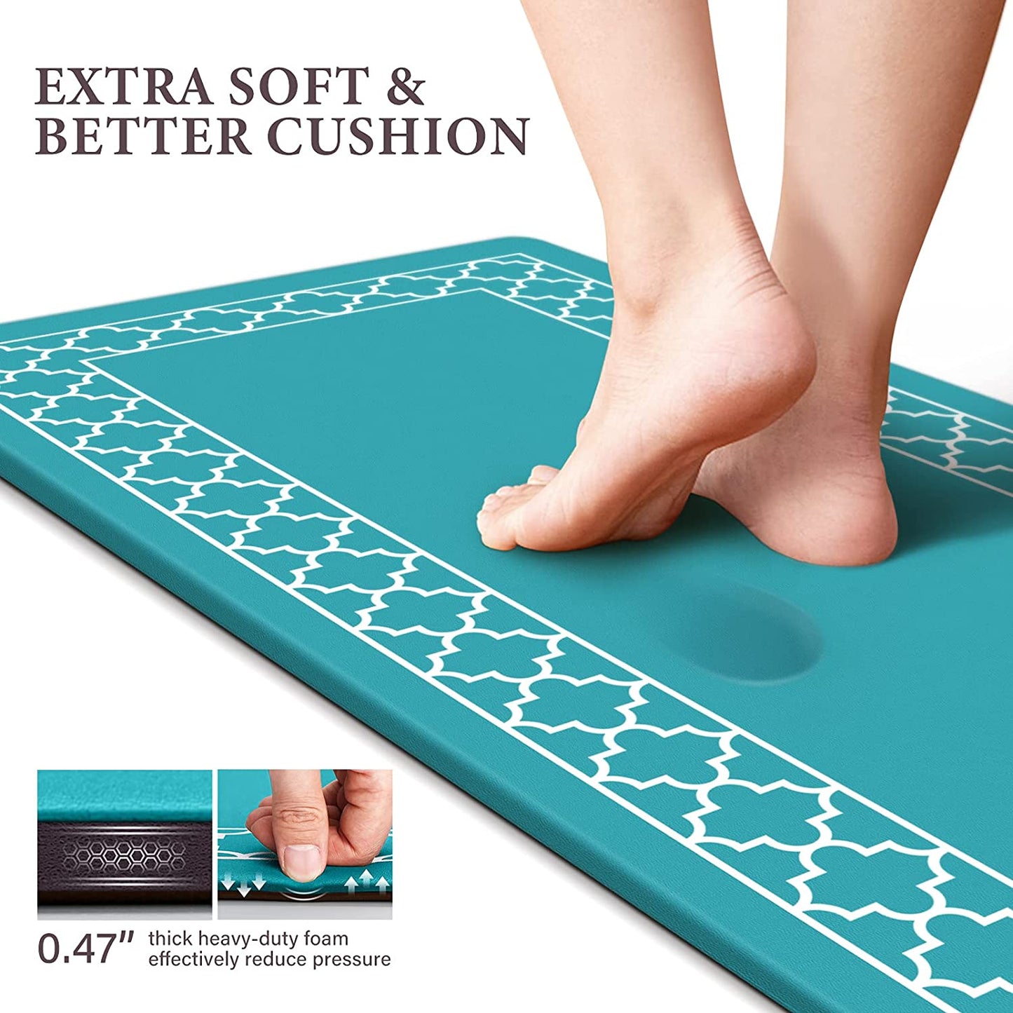 Set of 2 Anti Fatigue Non Slip Waterproof Memory Foam Mat