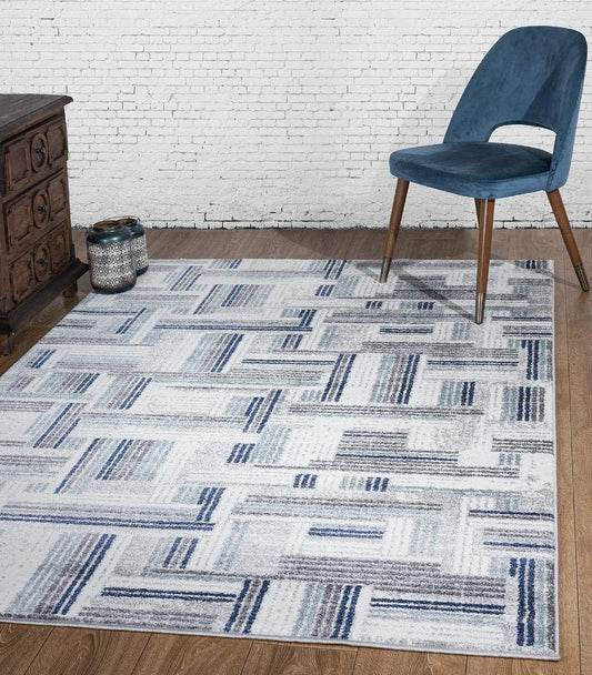 Hampstead Blue Abstract 8 x 10 Soft Area Rug