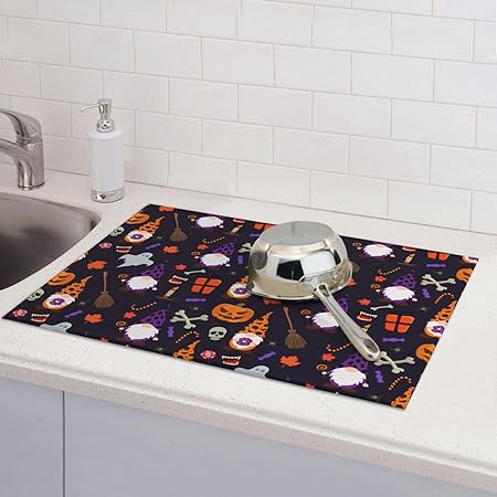 Bird Dish Drying Mat, Absorbent Microfiber Reversible Mats for Kitchen Counter, 16x18 Inch