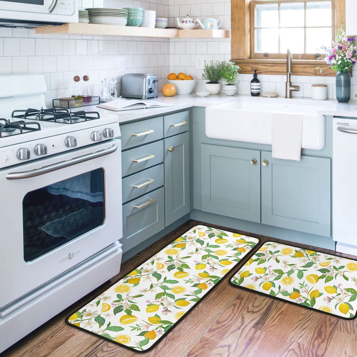 Set of 2 Wine Kitchen Decor Stain Resistant 17 x47.2+17inx30in