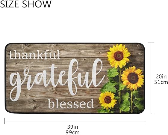 Washable Thankful Non Slip Cushion Comfort Mat