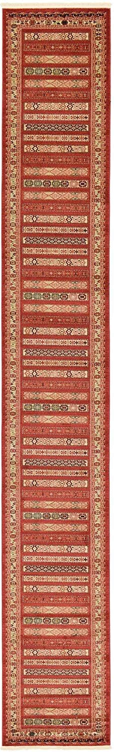 Tribal Pattern Rust Red Soft Area Rug