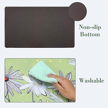 Non Slip Sets of 2, Cushioned Anti Fatigue Kitchen Mats for Floor, Non Skid Washable