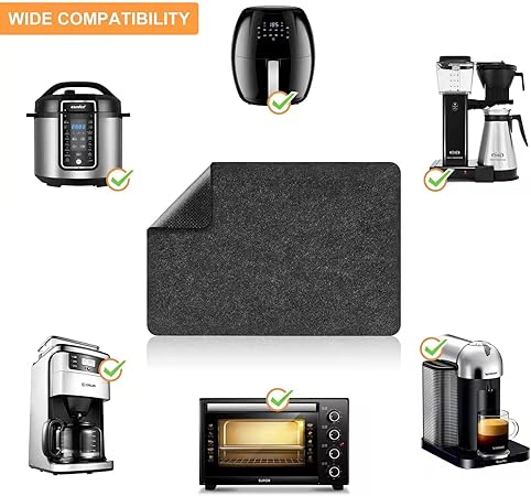 Heat Resistant Mat for Air Fryer, 2 Pcs Heat Resistant Pad Countertop Protector Mat Coffee Maker Mat for Countertops with Sliding Function for Air Fryer, Blender, Coffee Maker, Toaster