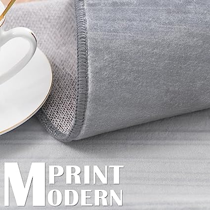 Moroccan Indoor Non Slip Grey Foldable Thin, Geometric Accent Rug