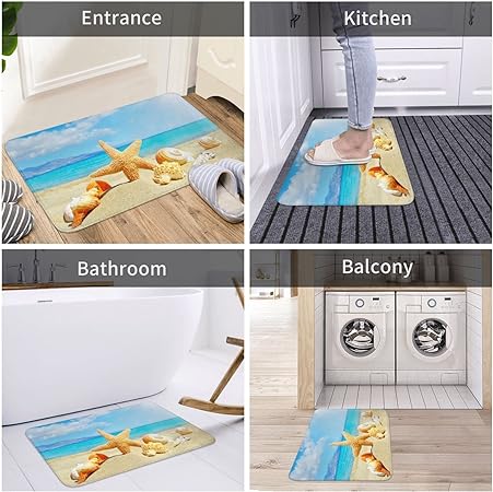 Non-Slip Absorbent Microfiber Soft Plush Farmhouse Animals Farm Country Cow Pig Rooster Plaid Bath Mats , 24" X 16"