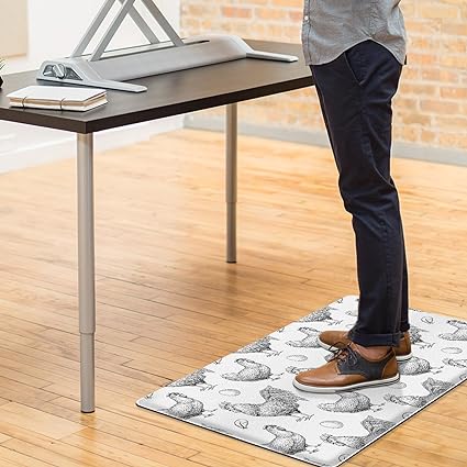 Non Skid Washable Anti Fatigue Mat Waterproof Cushioned Kitchen Matt for Standing 17.3"x29", Farmhouse