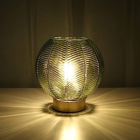 Battery Operated Table Lamp with Timer, for Corner Bedroom-Green