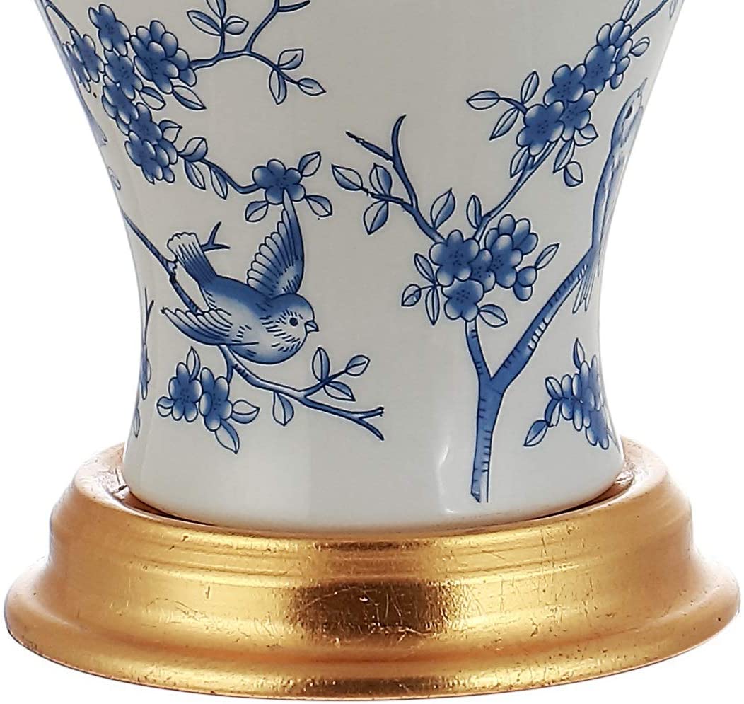 Collins 24" Glass LED Lamp Blue/White