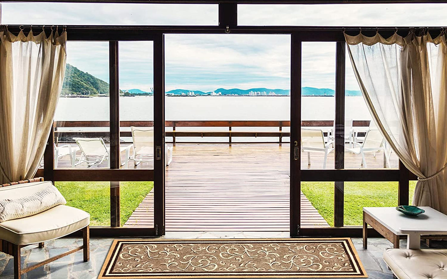 Non Slip Rubber Back  Kitchen Rug Anti Slip Stair Treads (Red, Runner (20" x 59"))