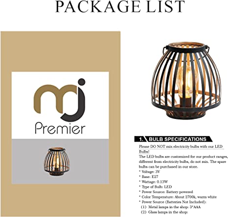 Metal Cage LED Lantern Battery Operated Lamp