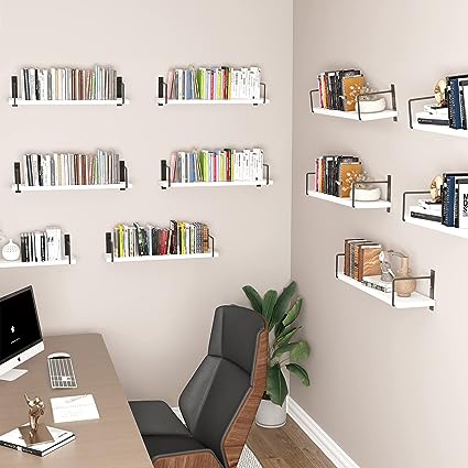 24 Inches Easy to Install Wall Mounted Shelves, Set of 3 (Brown)