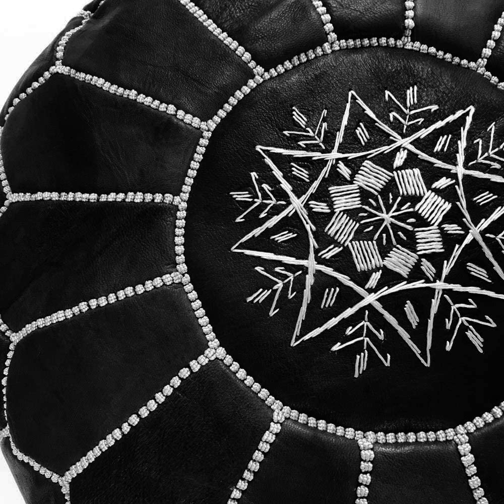 Moroccan Pouf Cover, Genuine Goatskin Leather - Cover ONLY - Stuffing is NOT Included sohaib
