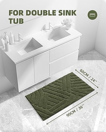 Upgraded White Bathroom Rugs - Refresh Your Bathroom with Color G Absorbent Microfiber Bath Mat - Non Slip, Soft, Washable, Quick Dry, 16”x24” Small Bath Rug Bathroom Carpet for Shower