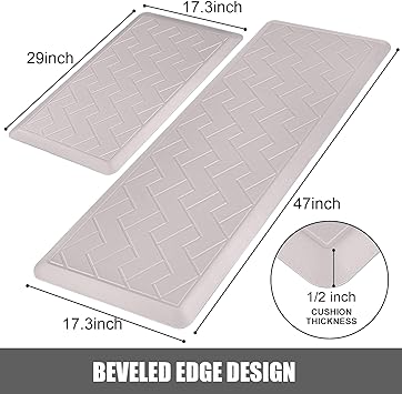 Anti Fatigue  1/2 Inch Thick Floor Mat, 2 PCS,