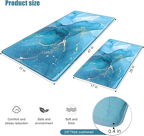 Anti Fatigue Cushioned Memory Foam Waterproof Non Slip 2 Piece Set,