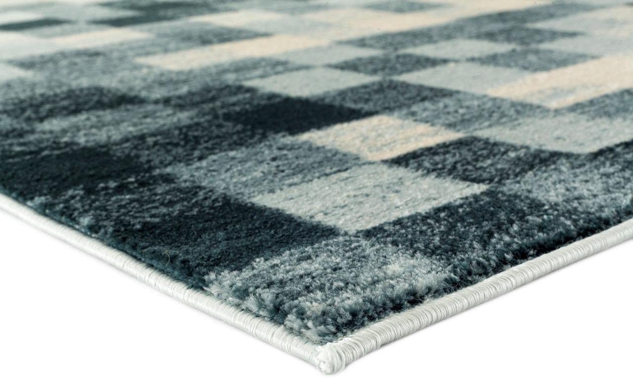 Light Blue Checkered Area Rug