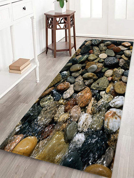 3D Cobblestone Printed Area Rug Runner Non-Skid