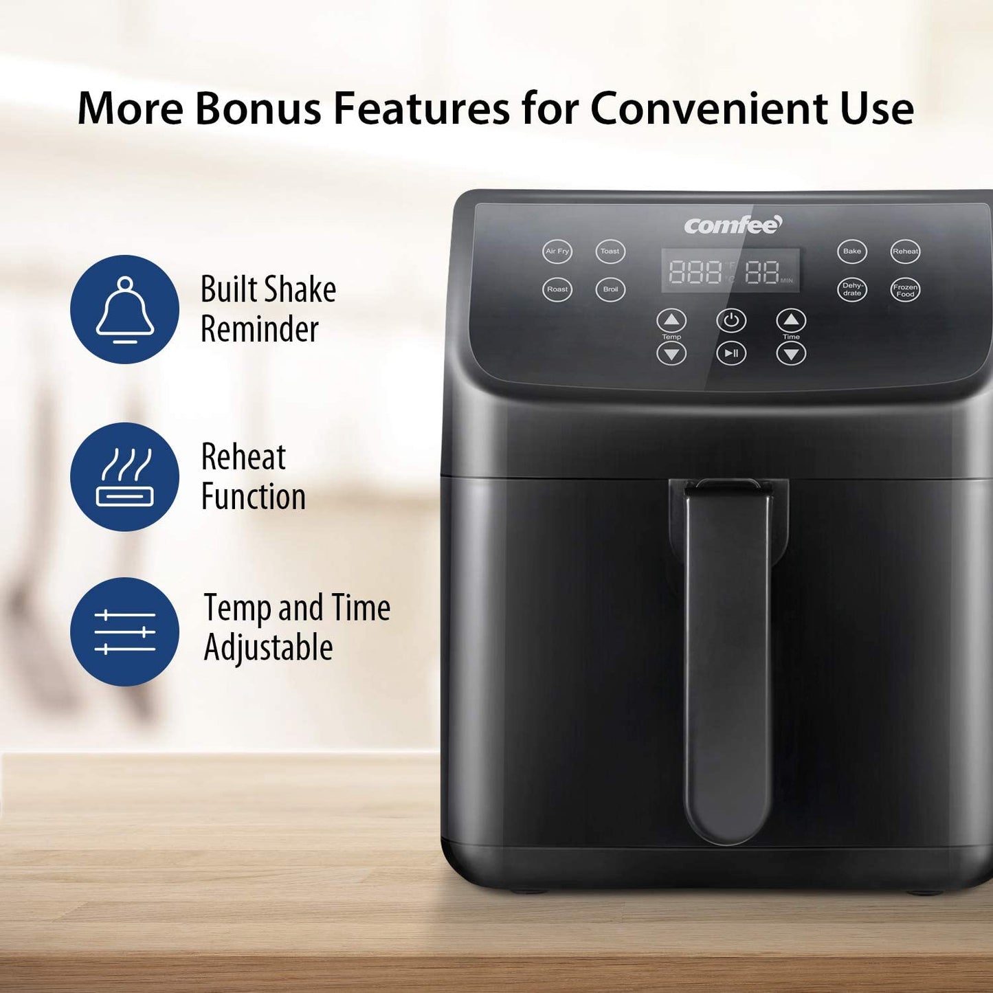 5.8 Quart Digital Air Fryer, Toaster Oven & Cooker, 1700W
