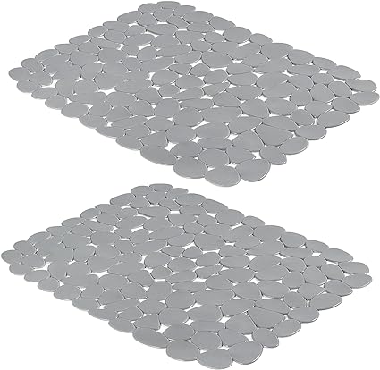 Pebble Mats for Stainless Steel Sink, (Black,2 Pack), 15.8inch x 12inch