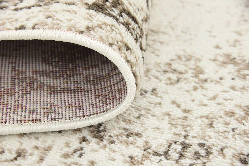 Vintage Distressed Bordered Beige Area Rugs