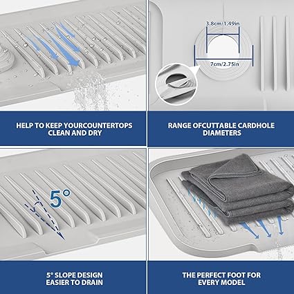 Kitchen Splash Guard for Sink,Silicone Sink Faucet Mat Splash Guard,Faucet Absorbent Sink Protectors Mat(Black 17.5" x 5.5")