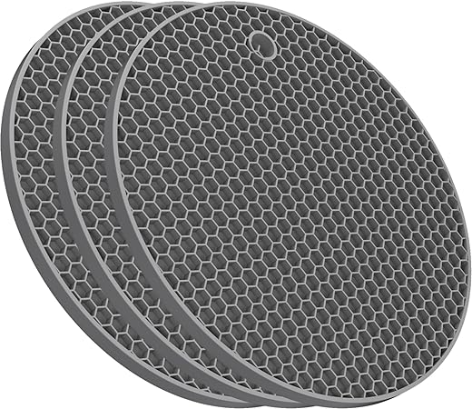 Ultra Thick 8mm Silicone Trivets for Hot Dishes Pots and Pans, Set of 3