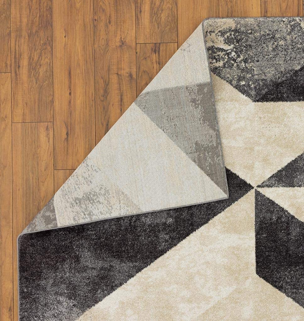 Abstract Gray Ivory Soft Area Rug