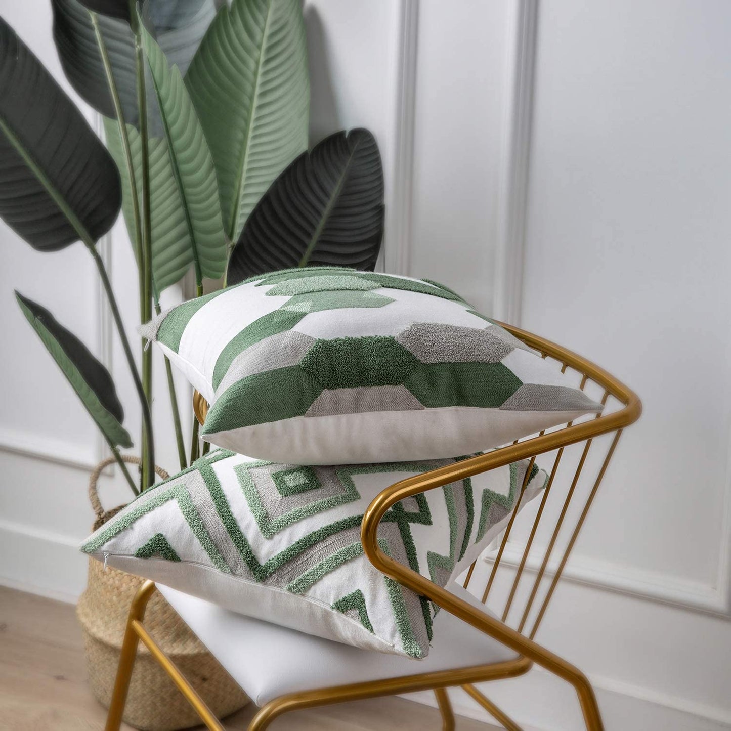 Set of 4 Geometric Series Throw Pillow Case Cushion Cover