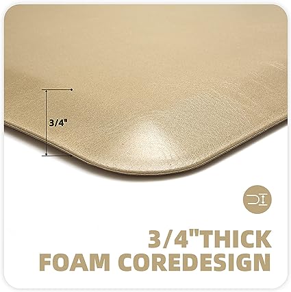 Anti Fatigue Floor Comfort Mat 3/4 Inch Thick 24" 70" Perfect for Standing Desks, Kitchen Sink, Stove, Dishwasher, Countertop, Office or Garage, Beige