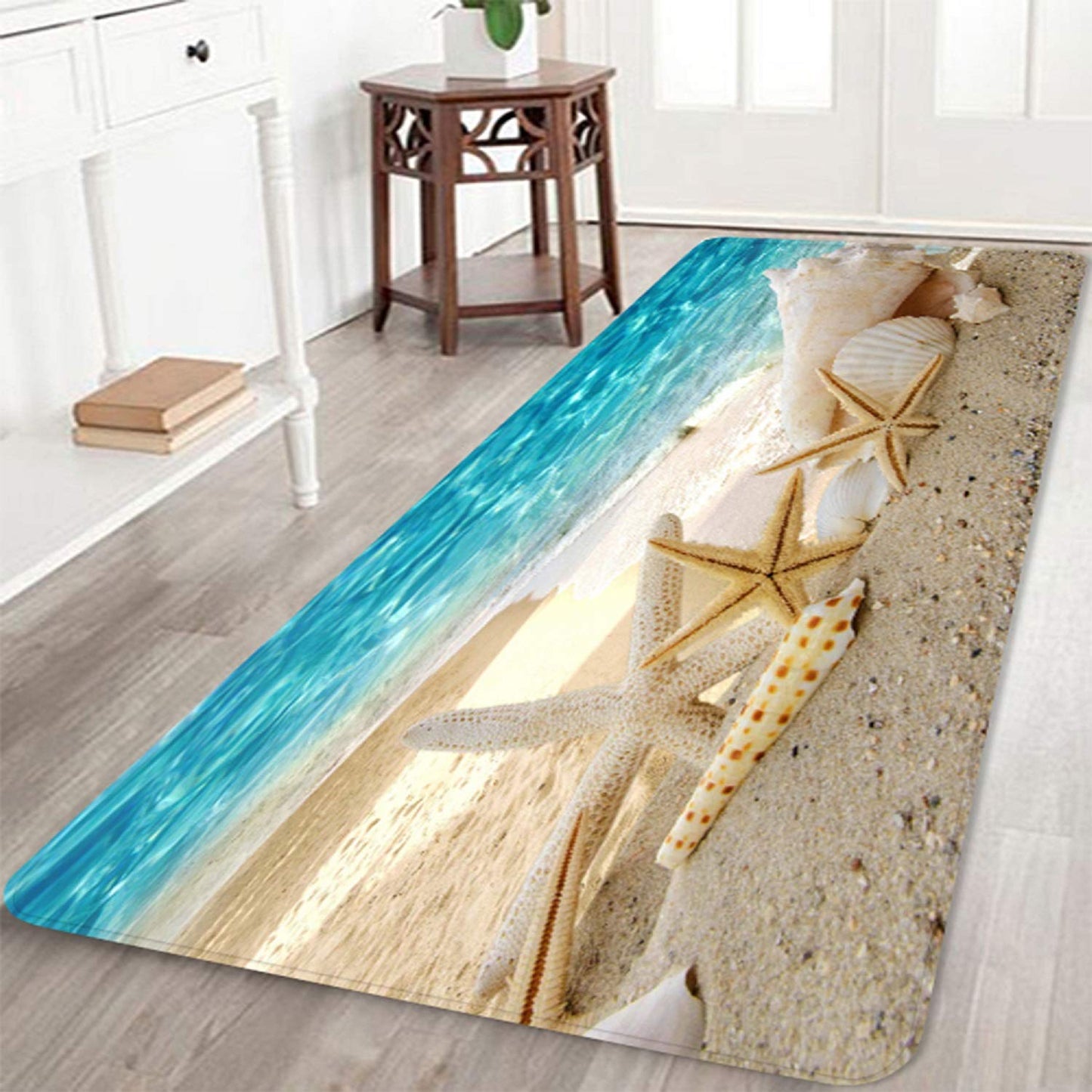 3D  Starfish Printed Area Rug Runner Non-Skid