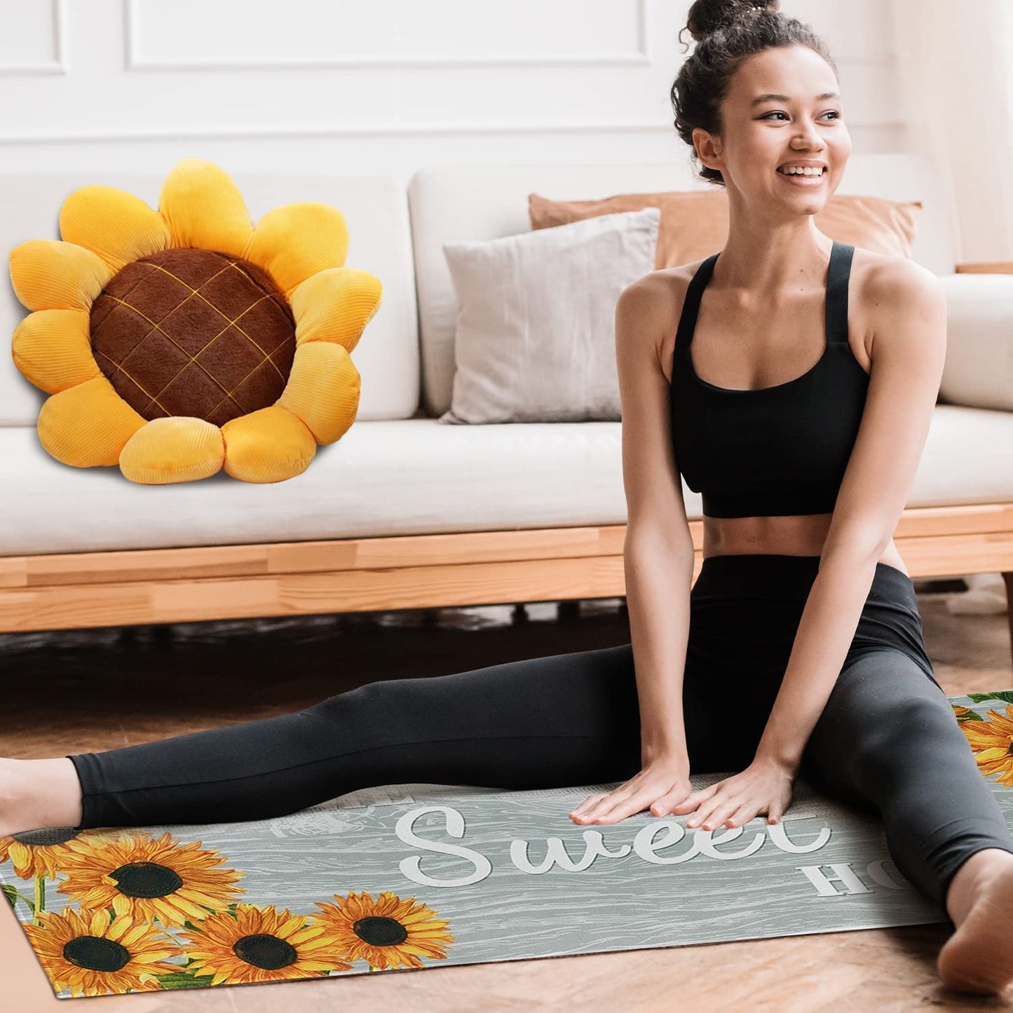 Set of 2 - Sunflower Kitchen Rugs