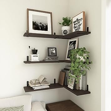 Set of 6 Wood Floating Wall Mounted
