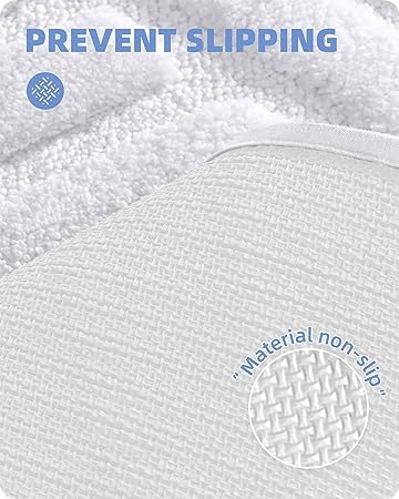 Upgraded White Bathroom Rugs - Refresh Your Bathroom with Color G Absorbent Microfiber Bath Mat - Non Slip, Soft, Washable, Quick Dry, 16”x24” Small Bath Rug Bathroom Carpet for Shower