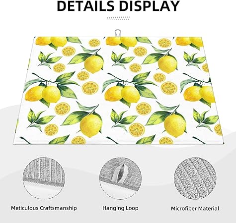 Bird Dish Drying Mat, Absorbent Microfiber Reversible Mats for Kitchen Counter, 16x18 Inch