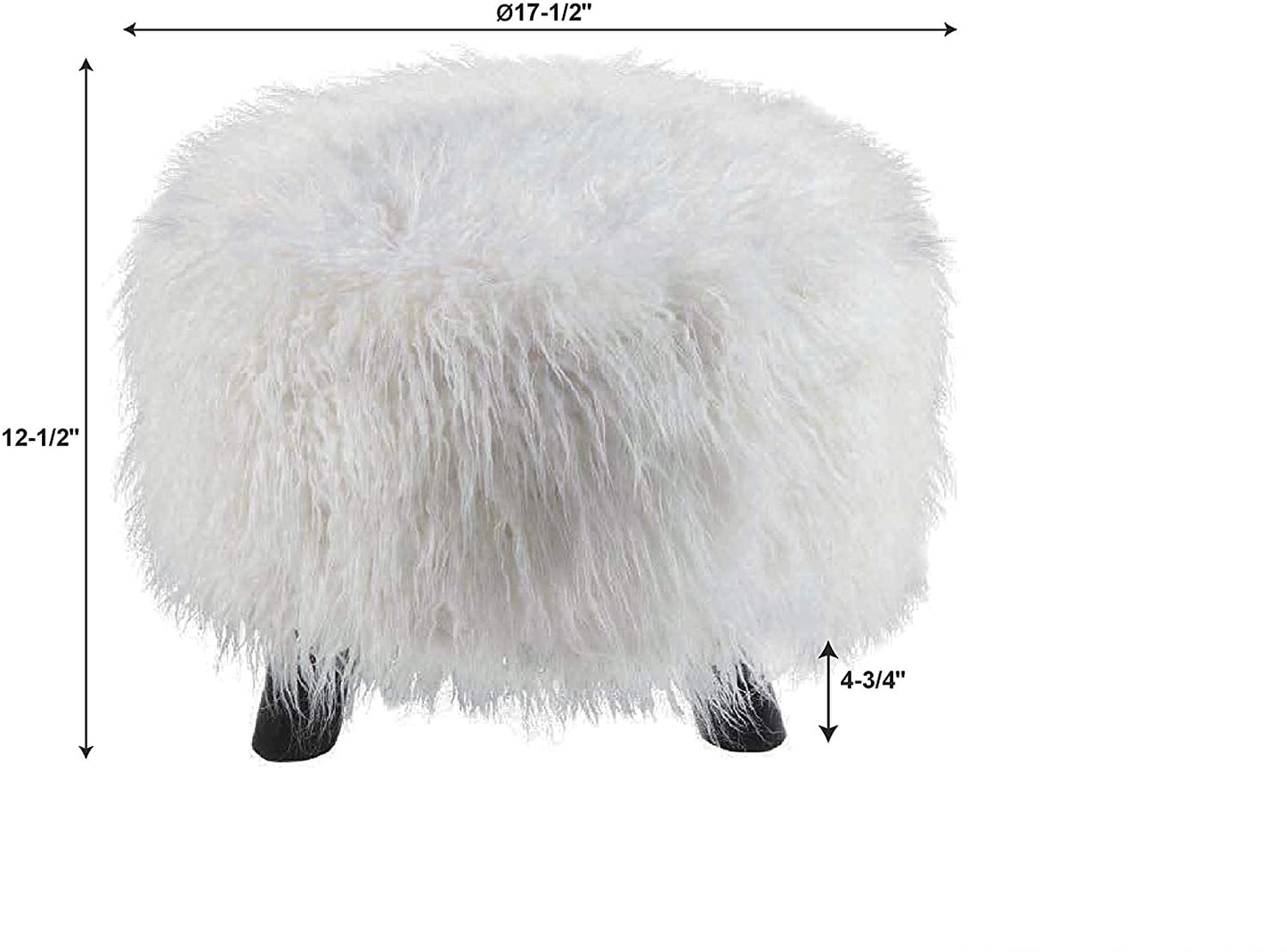 Flokati Foot, 16-Inch, White Stool