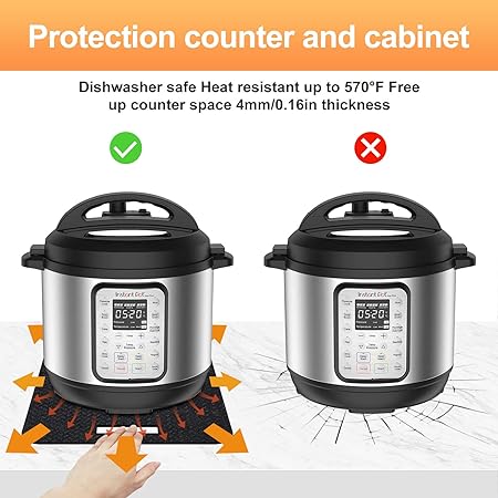 Heat Resistant Mat for Air Fryer with Sliding Function, Compatible with Cosori Air Fryer 5 QT 5.8 Qt, 2 Pcs 12 * 14