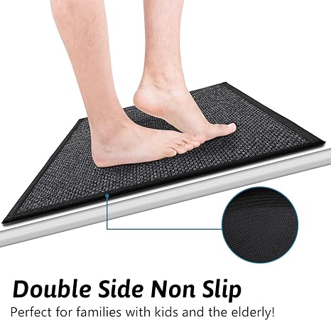 Non Skid Washable, Absorbent Kitchen Runner Rug, Kitchen Floor Mats for in Front of Sink, Laundry Room Rug, Doormat, Entryway Rugs Indoor(Black,20" x 32")