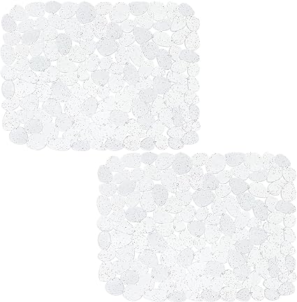 Pebble Mats for Stainless Steel Sink, (Black,2 Pack), 15.8inch x 12inch