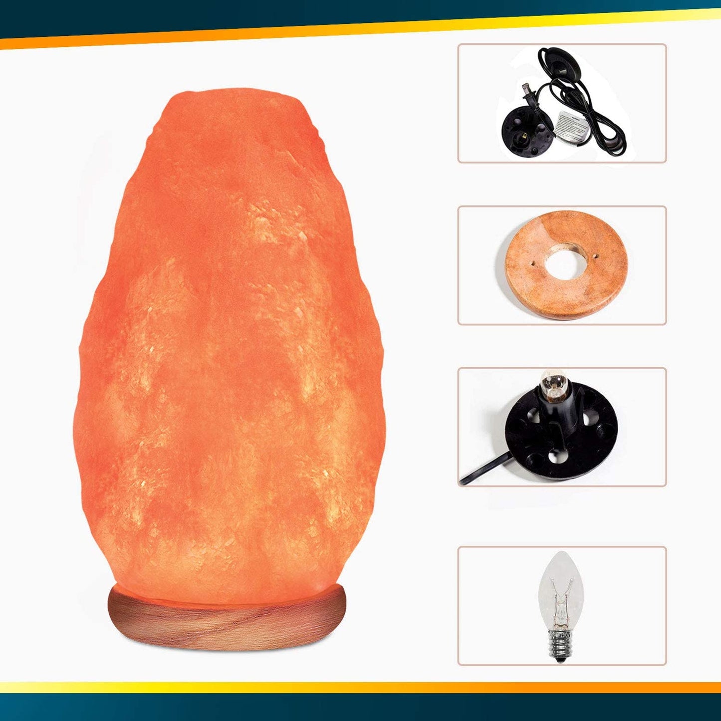 Himalayan Glow Natural Pink Salt Lamp, Crystal Salt Lamp Night Light