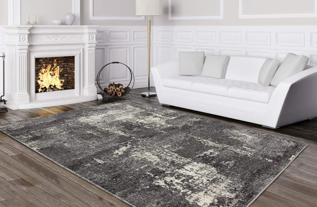 Tower Hill Abstract Grey Soft Area Rug