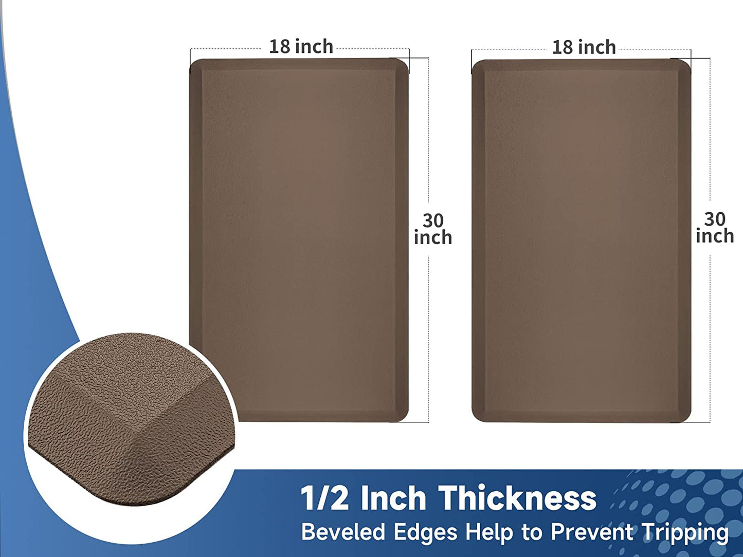 Kitchen Mats Cushioned Anti-Fatigue Floor Mat Waterproof [2 PCS]