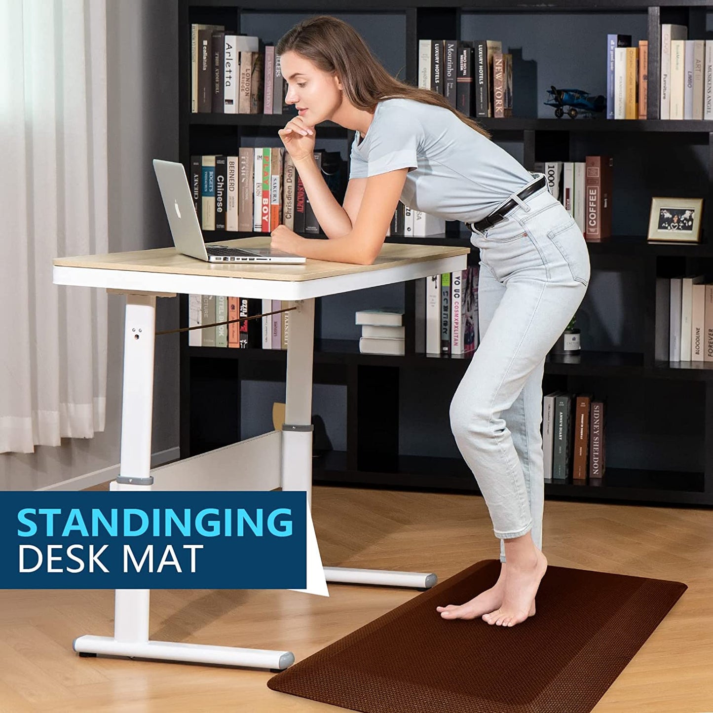 Anti Fatigue Extra Thick Standing Office Desk Mat, Foam Cushioned Ergonomic Comfort Standing Pad 9/10 Inch