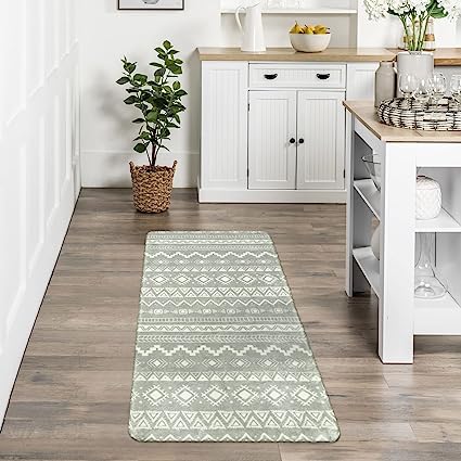 Non-Slip, Geometric, Washable Area Rugs (2x3, Black & Off-White）