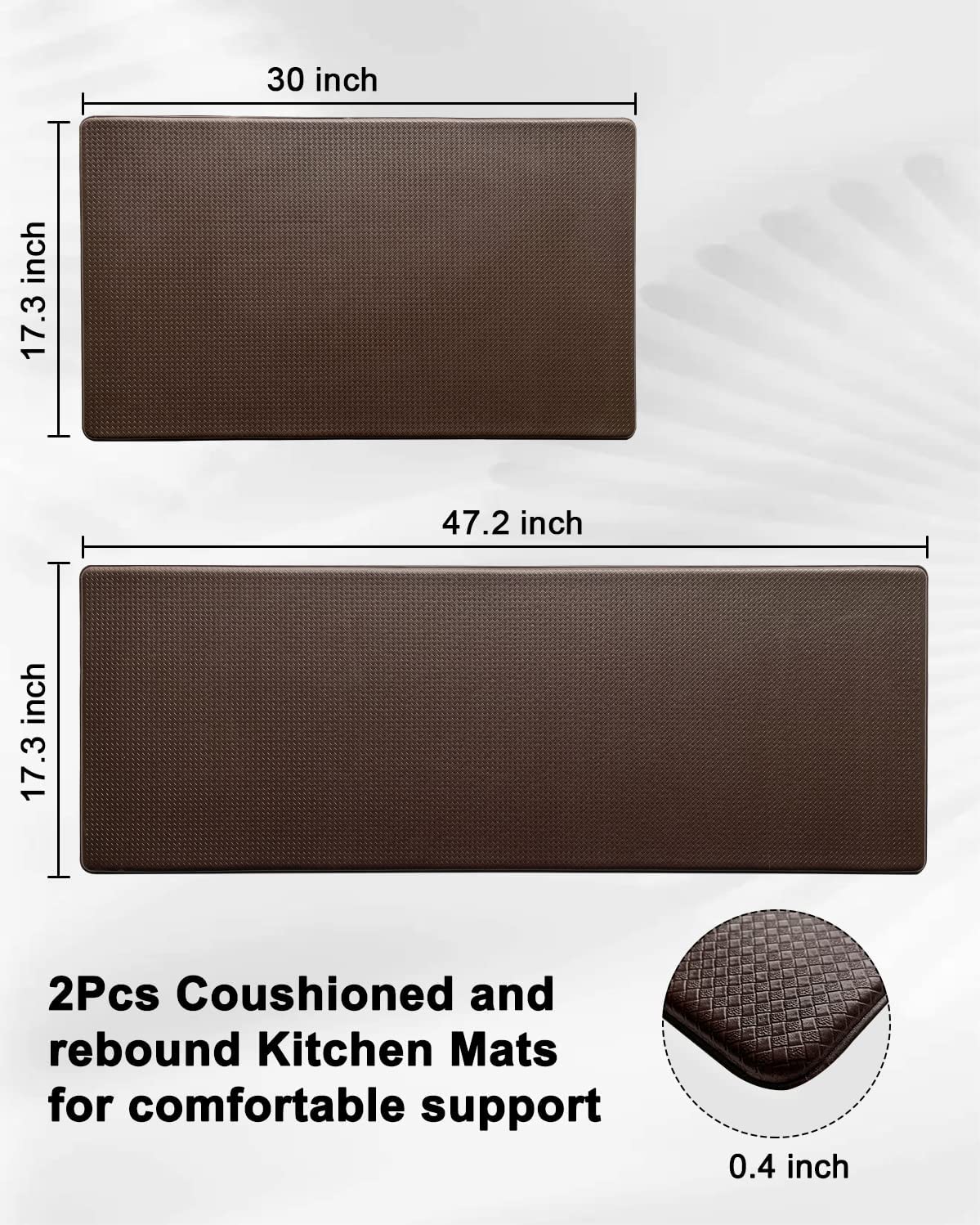 2 Piece Anti Fatigue Kitchen Rugs and Mats Sets