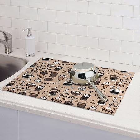 Bird Dish Drying Mat, Absorbent Microfiber Reversible Mats for Kitchen Counter, 16x18 Inch
